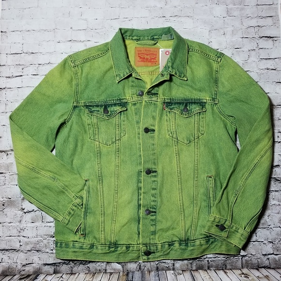 levi's the trucker neon green denim jacket